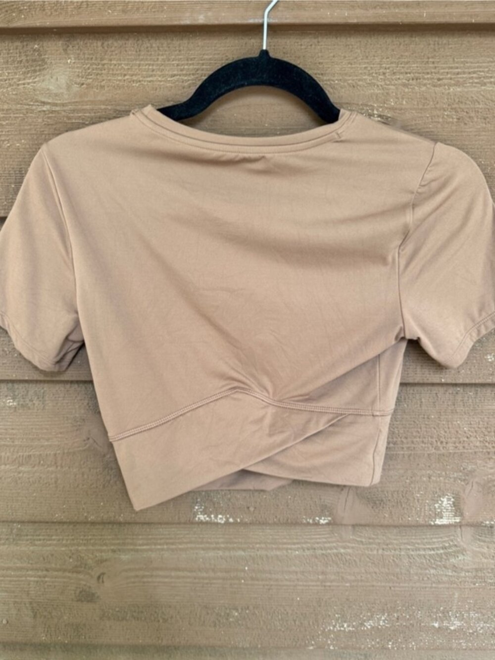 Brown Cropped Short Sleeve Top - Picture 2 of 2